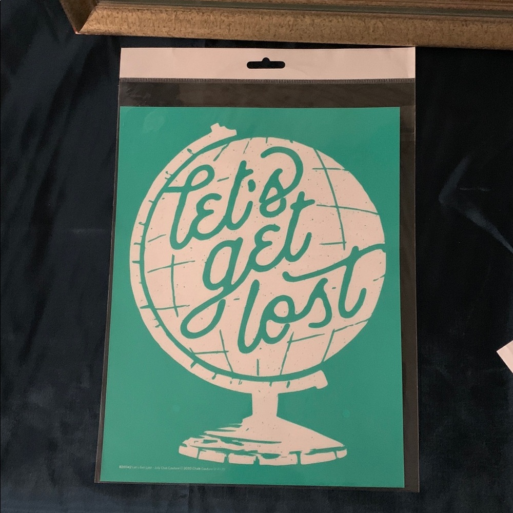 NIP  'Let's Get Lost' Globe Chalk Couture Stencil